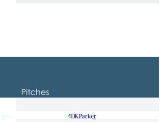 Copyright
DKParker, LLC
2019
Pitches
 