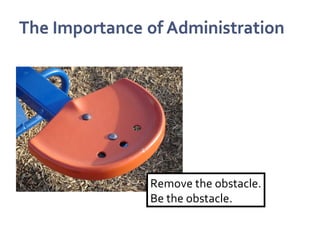 Remove the obstacle. Be the obstacle.  