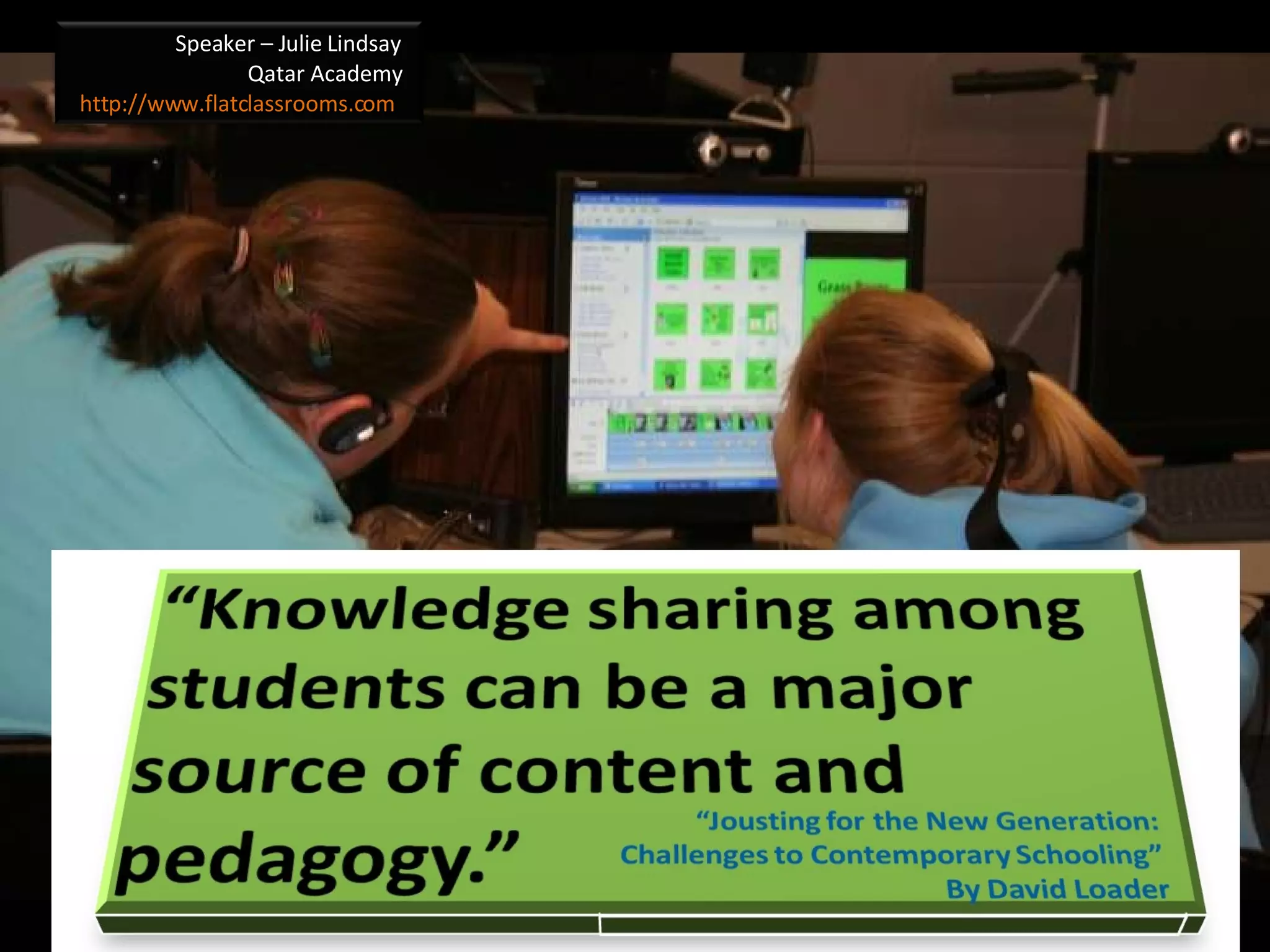 Speaker – Julie Lindsay Qatar Academy http://www.flatclassrooms.com   