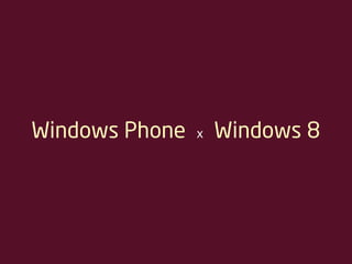 Windows Phone x Windows 8
 
