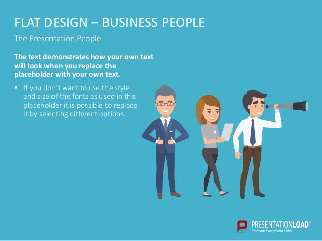 flat design presentation people ppt template