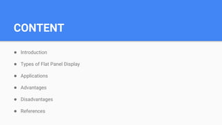 Flat panel display | PPTX