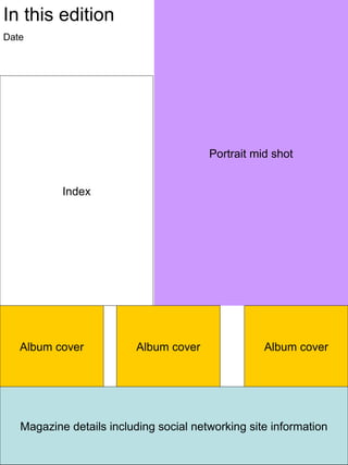 Portrait mid shot
Index
In this edition
Date
Magazine details including social networking site information
Album cover Album cover Album cover
 