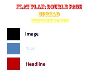 Flat Plan: Double Page Spread Stephanie Bolton Image Text Headline 