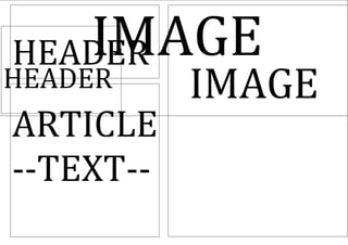 HEADER
ARTICLE
--TEXT--
IMAGE
IMAGE
HEADER
 