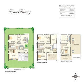 NS
E
W
East Facing
Plot Area : 391.00 Sq.yds.
AREA STATEMENT
GROUND FLOOR 1546.00 SQ.FT
FIRST FLOOR 1546.00 SQ.FT
SECOND FLOOR 708.00 SQ.FT
3800.00 SQ.FTTOTAL
BED ROOM
16'0"X15'0"
TOILET
6'0"X9'0"
PUJA
5'9"X6'4½"
BED ROOM
15'9"X11'7½"
FAMILY LOUNGE
15'10½" X 15'3"
STUDY
10'6"X15'0"
FIRST FLOOR PLAN
TOILET
10'6"X5'0"
OPEN TERRACE
UP
DN
13
7 1
17 20
9
DRESS
6'0"X5'7½"
SECOND FLOOR PLAN
DN
13 17 20
LOUNGE BAR
12'3"X6'3"
OPEN TERRACE
OPEN TERRACE
LOW LVL TERRACE
TOILET
4'6"X
10'0" BED ROOM
10'10½"X10'0"
MULTIPURPOSE ROOM
15'9"X15'0"
G A T E
40'-0" WIDE R O A D
DRAWING
12'0" X 15'0"
BED ROOM
14'6"X15'0"
TOILET
6'0"X9'0"
FOYER
5'3" X 6'9"
LIVING / DINING
22'4½" X 15'3"
PORTICO
17'6" X 12'4½"
GROUND FLOOR PLAN
KITCHEN
15'9"X11'0"
UP
7 1
17 20
9
DRESS
6'0"X5'7½"
P.D
ROOM
3'2"X5'0"
UTILITY
8'0"X5'7½"
Plot Size: 50'3"x70'0”
 