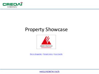 Property Showcase
Flats in Oragadam | Temple Green | Arun Excello
 