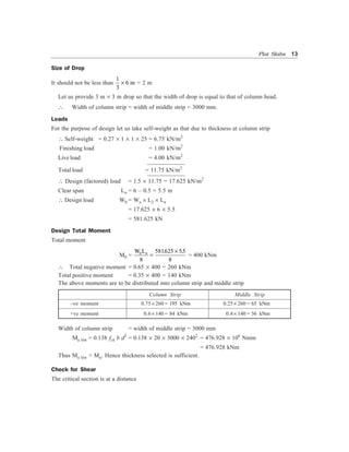 Slab Fall Calculation DESIGN OF FLAT SLABS | PDF