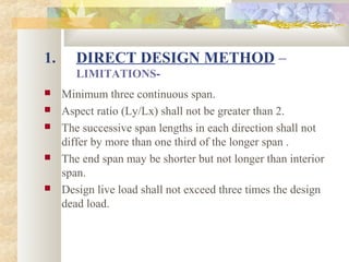 Direct Design Method Example Flat slab ppt | PPT