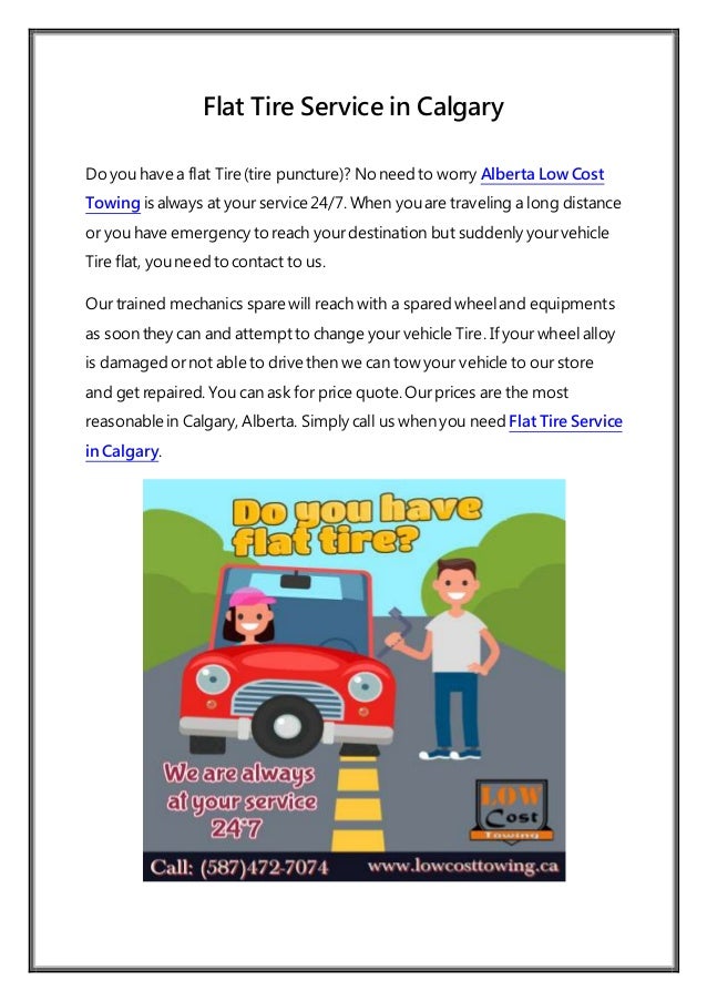 Flat Tire Service In Calgary