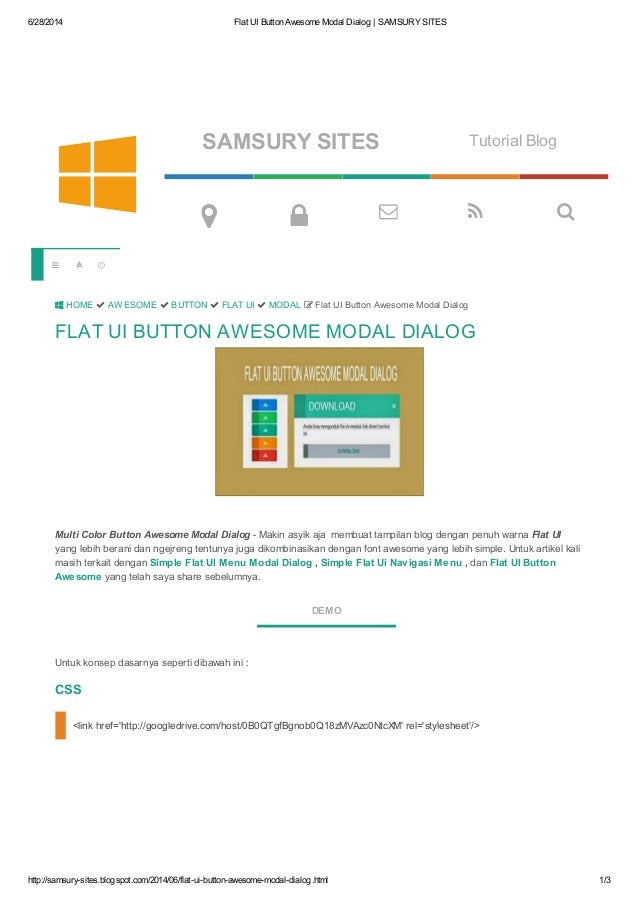 Flat ui button awesome modal dialog