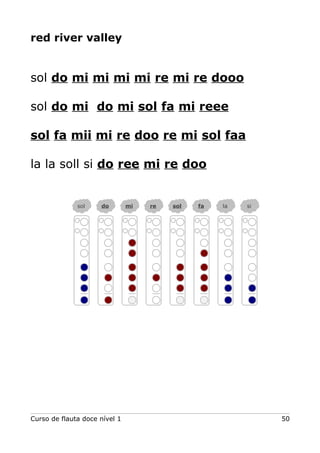 red river valley

sol do mi mi mi mi re mi re dooo
sol do mi do mi sol fa mi reee
sol fa mii mi re doo re mi sol faa
la la soll si do ree mi re doo

sol

do

Curso de flauta doce nível 1

mi

re

sol

fa

la

si

50

 