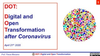 DOT: Digital and Open TransformationProf. Flavia Marzano
DOT:
Digital and
Open
Transformation
after Coronavirus
April 21th 2020
1
 