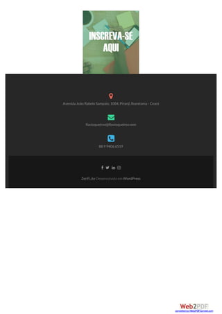 Avenida João Rabelo Sampaio,1084,Piranji,Ibaretama - Ceará
flavioqueiroz@flavioqueiroz.com
88 9 9406 6519
   
ZerifLiteDesenvolvido em WordPress
converted by Web2PDFConvert.com
 