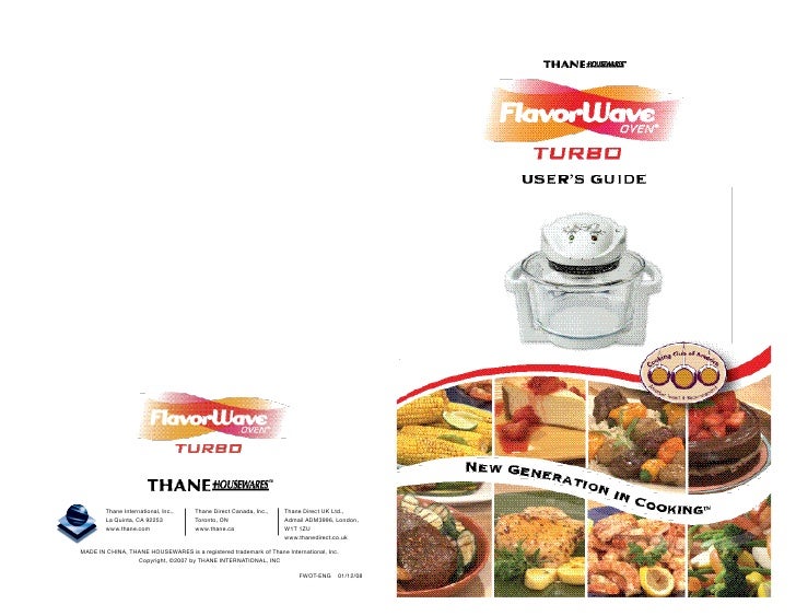 Flavorwave Turbo Cooking Chart