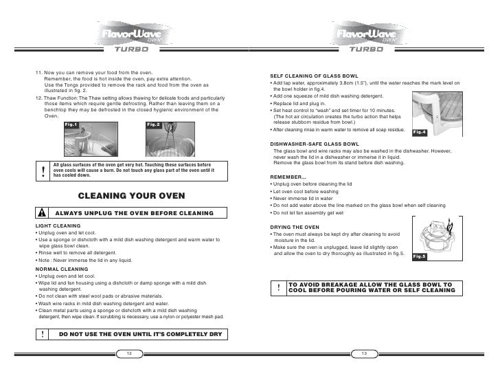 Flavorwave Oven User Guide
