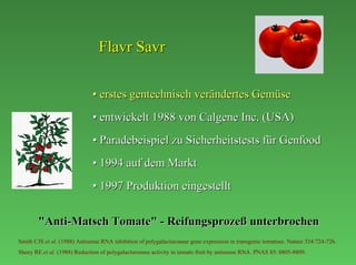 Flavr SavrInsect resisance pptGolden rice pptTransgenic plantRecombinant Proteins in Plants :Problems and ProspectsInsects resistance docsStatus of transgenic cropsMolecular pharmingtransgenic for crop improvement , global scenario and prospects Clonal propagation tissueculturesomatic hybridizationTransgenic plants- Abiotic stress toleranceGolden riceArtificial Seed - Definition, Types & Production Plant transformation methodsGOLDEN RICE; The genetically modified crop in IndiaMeristem tip culture for the production of the virus free plantsAbiotic stress resistance @ sidFlavr savr tomato.pptTransgenic plantsProduction of secondary metabolitesFlavr Savr