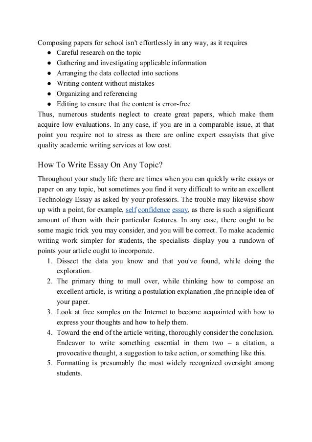 essay self confidence