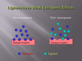 Pre-menopause Post -menopause
Estrogen Lignans
 