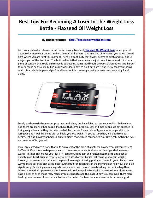 Flaxseed oil weight loss