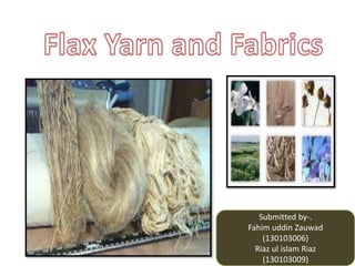 Flax yarn and fabrics