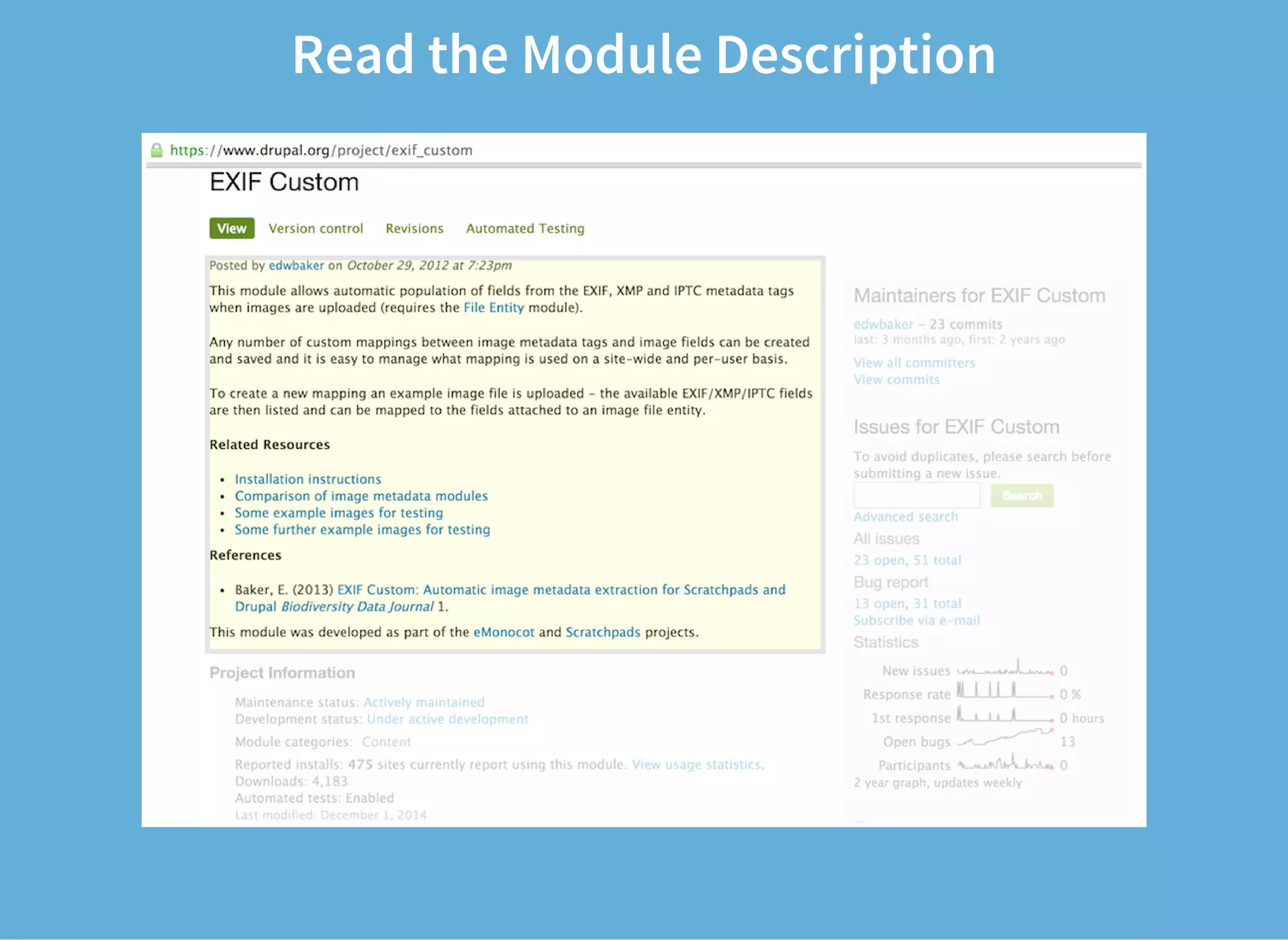 Read the Module Description
 