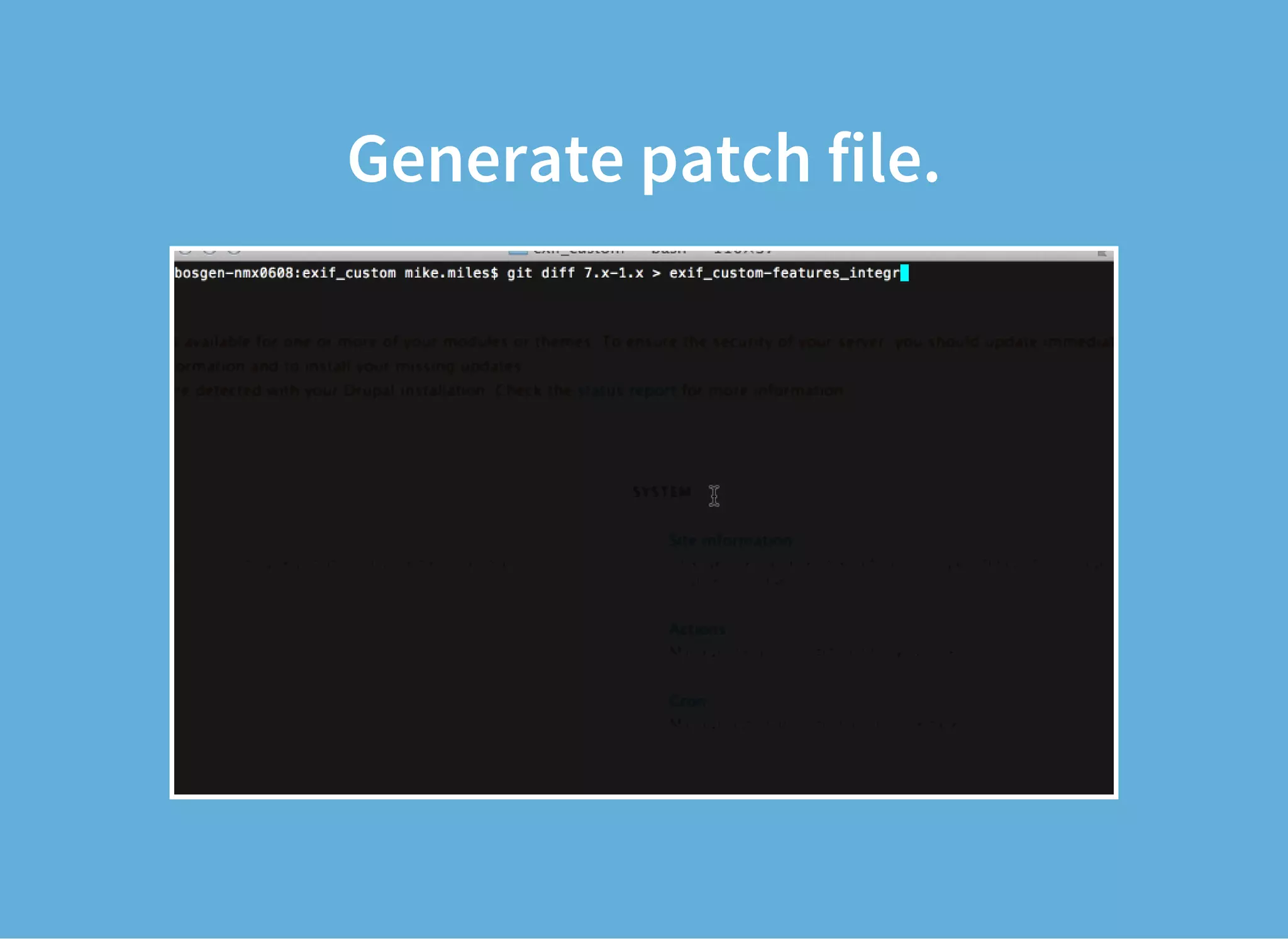 Generate patch file.
 
