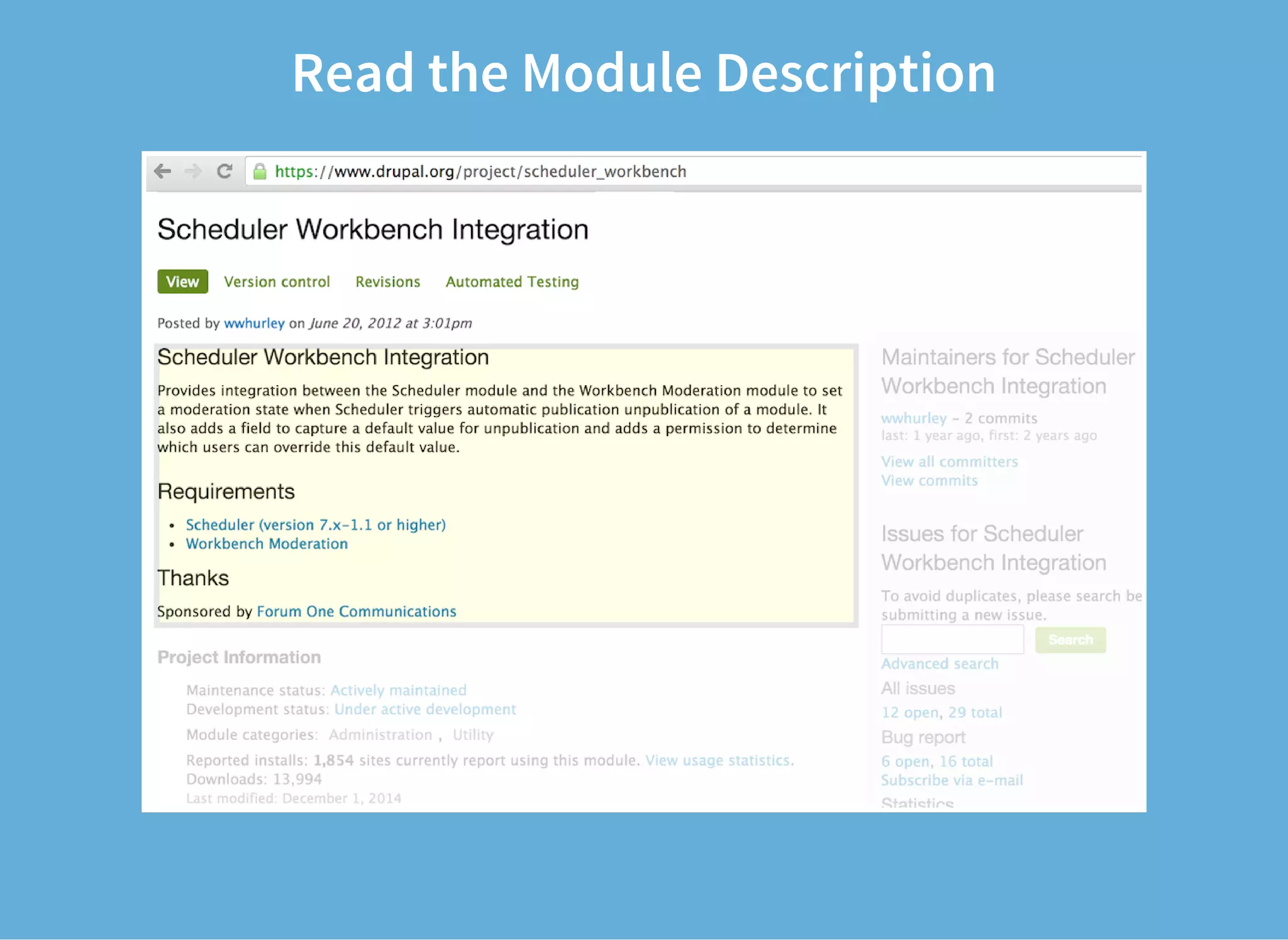 Read the Module Description
 