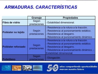 ARMADURAS. CARACTERÍSTICAS
 