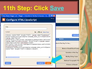 11th Step: Click  Save   