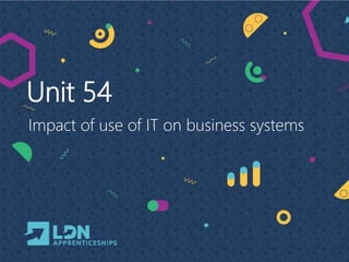 Unit 54
Impact of use of IT on business systems
 