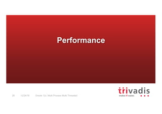 Oracle 12c: Multi Process Multi Threaded28 12/24/16
Performance
 