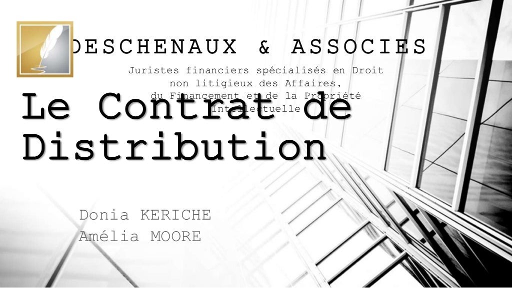 Page De Garde Contrat De Distribution