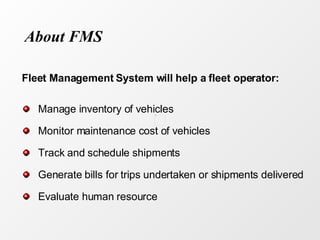 Fleet Management System | PPT