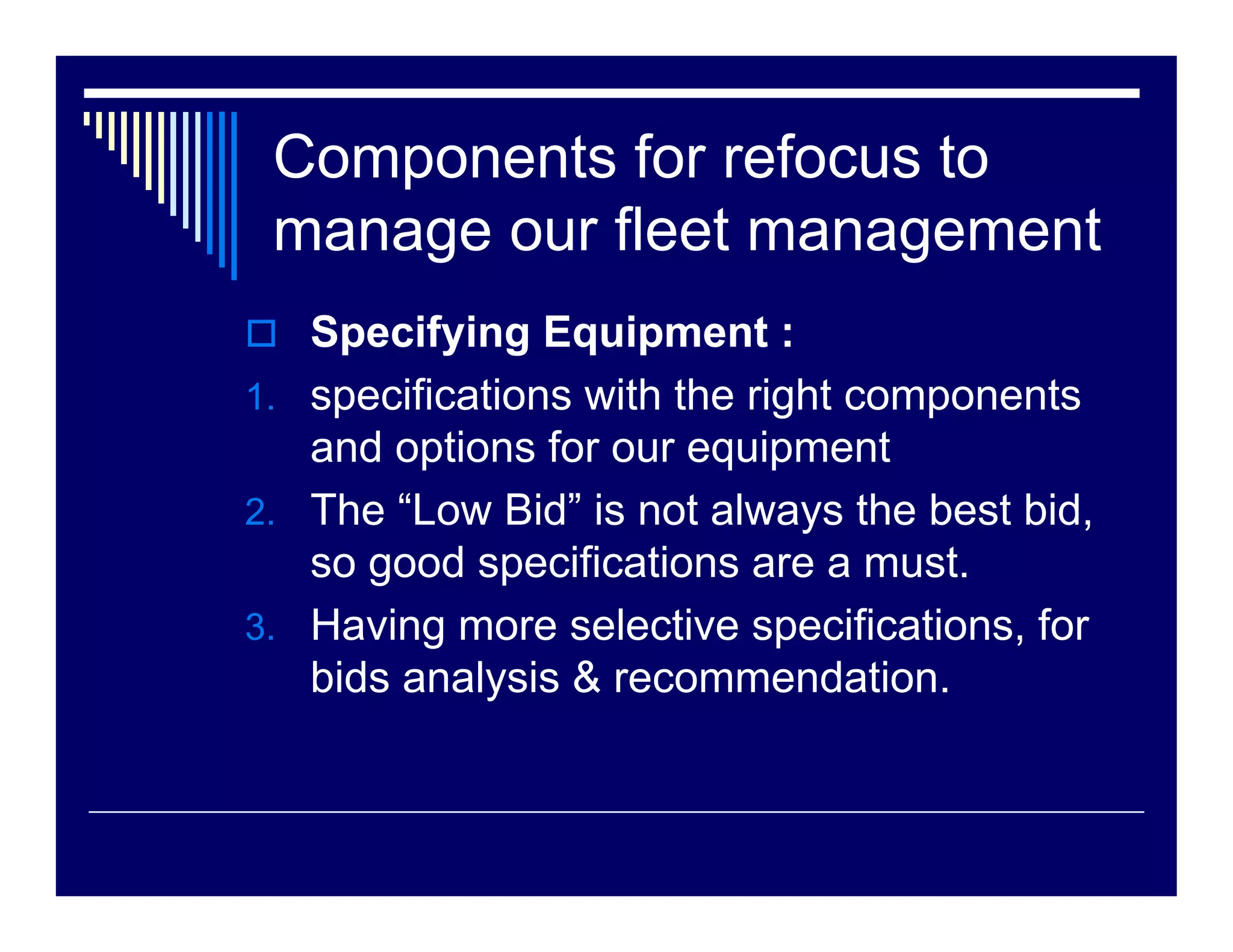 Fleet Challenges in the Humanitarian Community