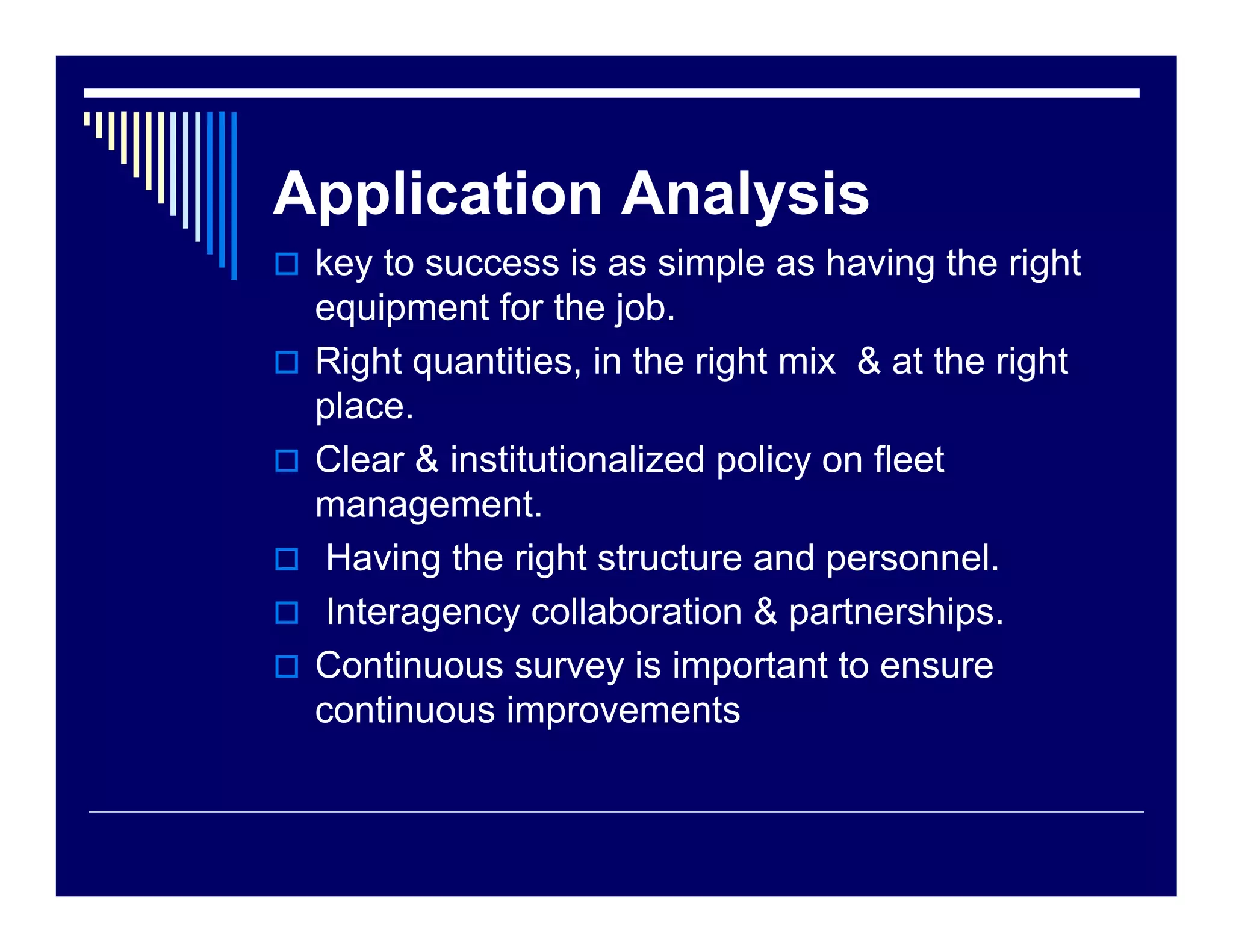 Fleet Challenges in the Humanitarian Community