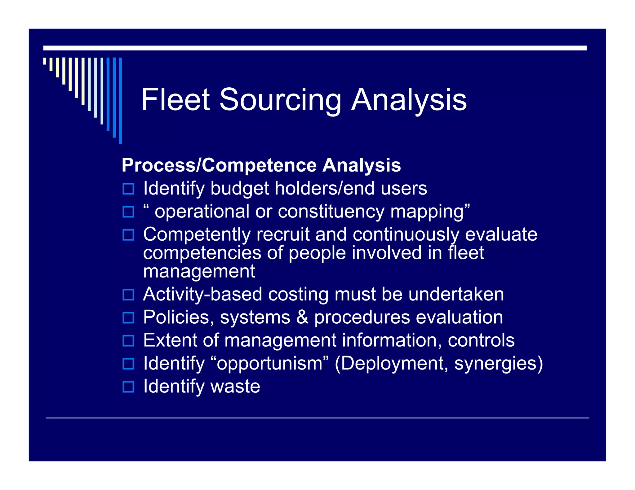Fleet Challenges in the Humanitarian Community