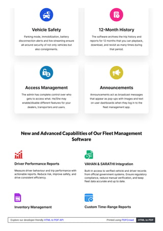 Best Fleet Management Software and App | TrackoBit | PDF