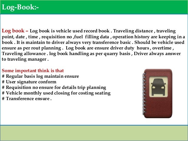 vehicle fuel log book