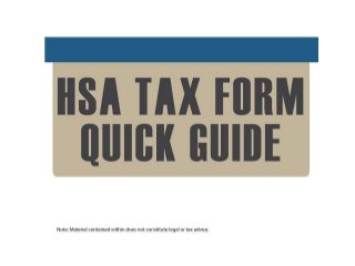 HSA Tax Form Quick Guide
