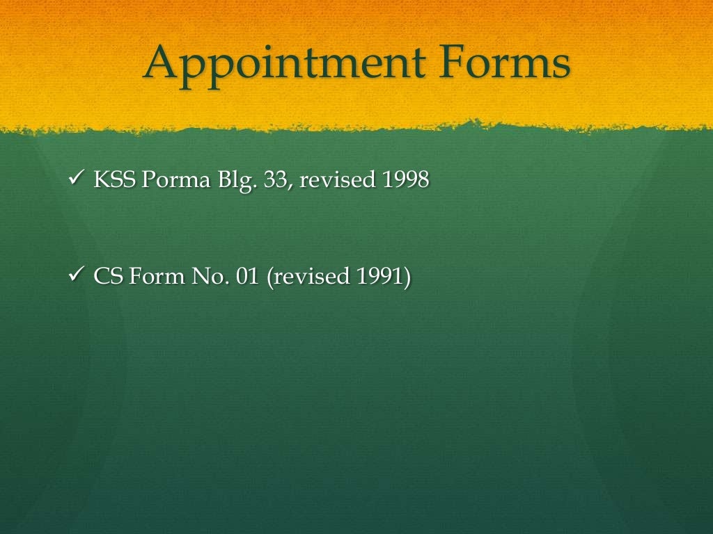 Appointments in the Civil Service