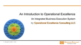 1 - January 31, 2024 – v10.0
An Introduction to Operational Excellence
An Integrated Business Execution System
by Operational Excellence Consulting LLC
 