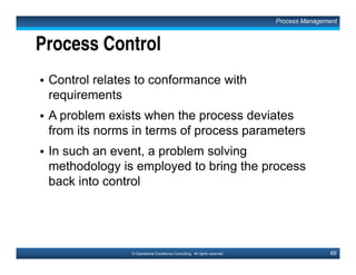 103© Operational Excellence Consulting. All rights reserved.
Non-compliance of Personal Quality
• Late for meeting or appointment
• Search for something misplaced or lost
• Delayed return of phone call or reply to
letter
• Putting a small task in a “KIV Pile”
• Failure to discard incoming junk promptly
• Missing a chance to clean up junk in office
• Unnecessary inspection
Total Quality Leadership
This document is a partial preview. Full document download can be found on Flevy:
http://flevy.com/browse/document/total-quality-management-tqm-152
 