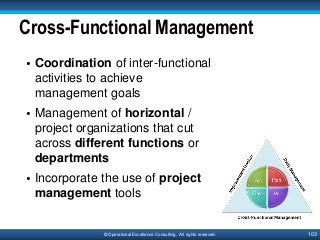 103© Operational Excellence Consulting. All rights reserved.
Cross-Functional Management
• Coordination of inter-functiona...