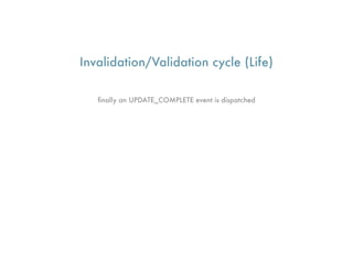 Invalidation/Validation cycle (Life)

   ﬁnally an UPDATE_COMPLETE event is dispatched
 