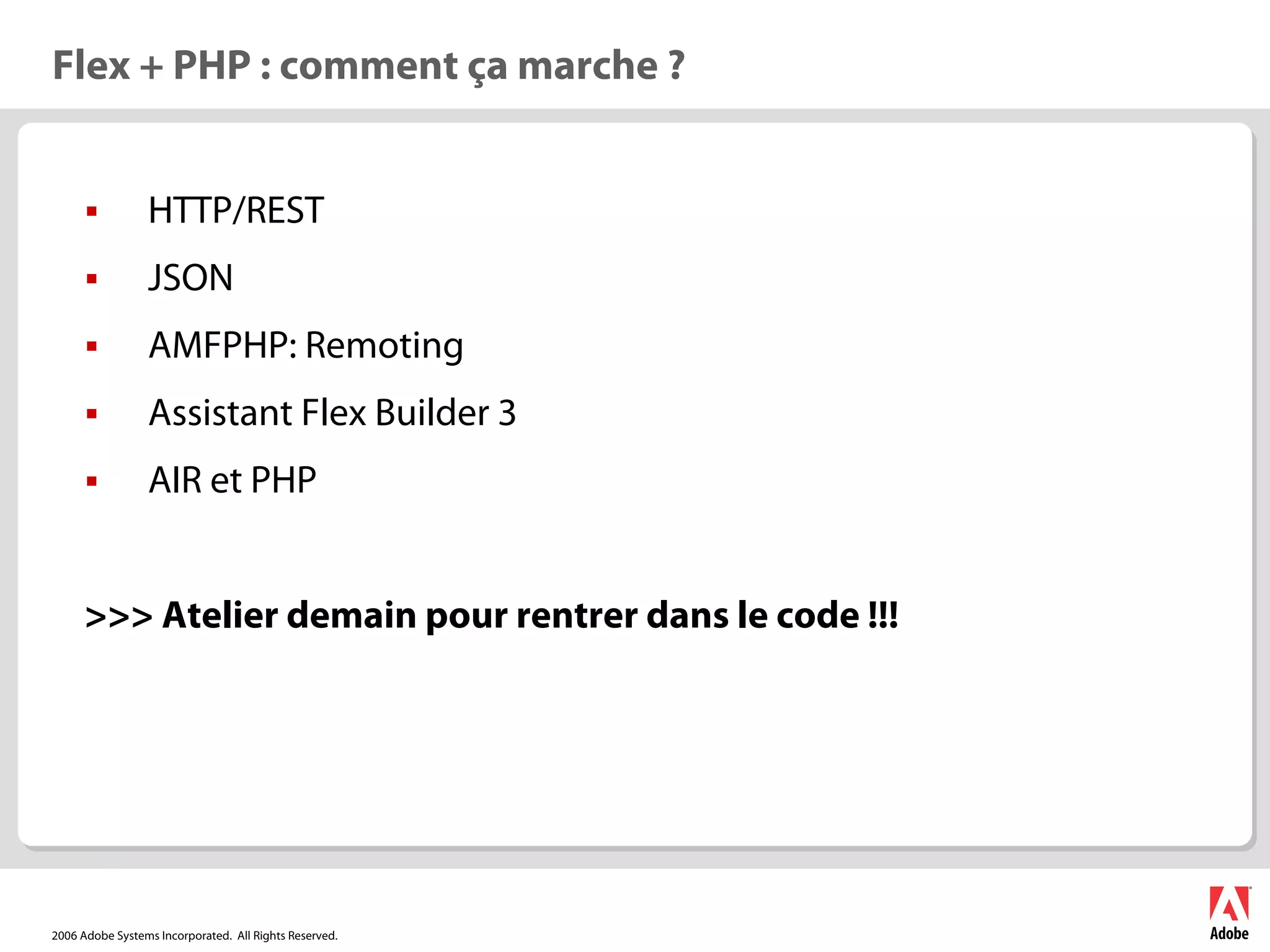 Flex et Php Afup