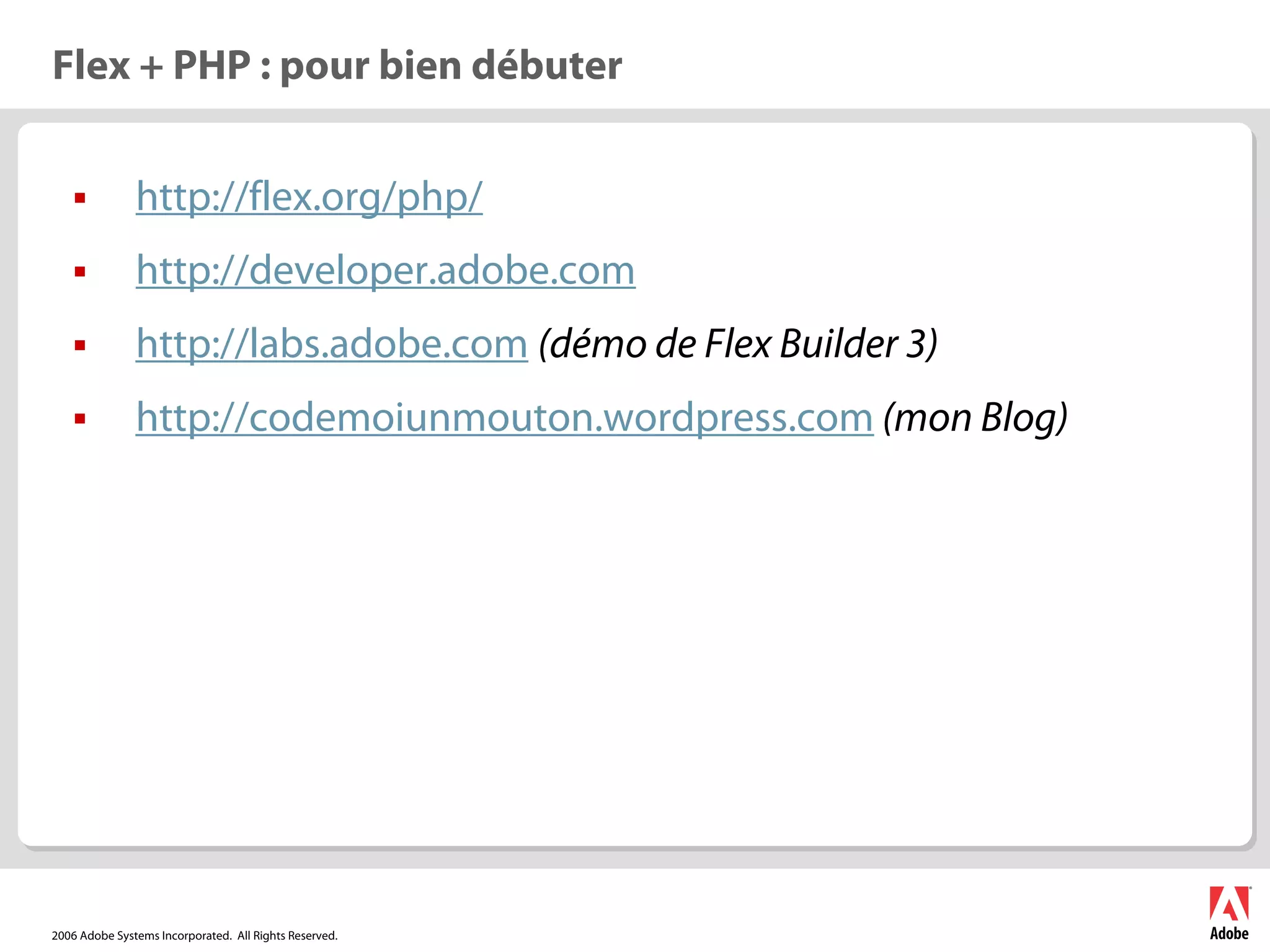 Flex et Php Afup