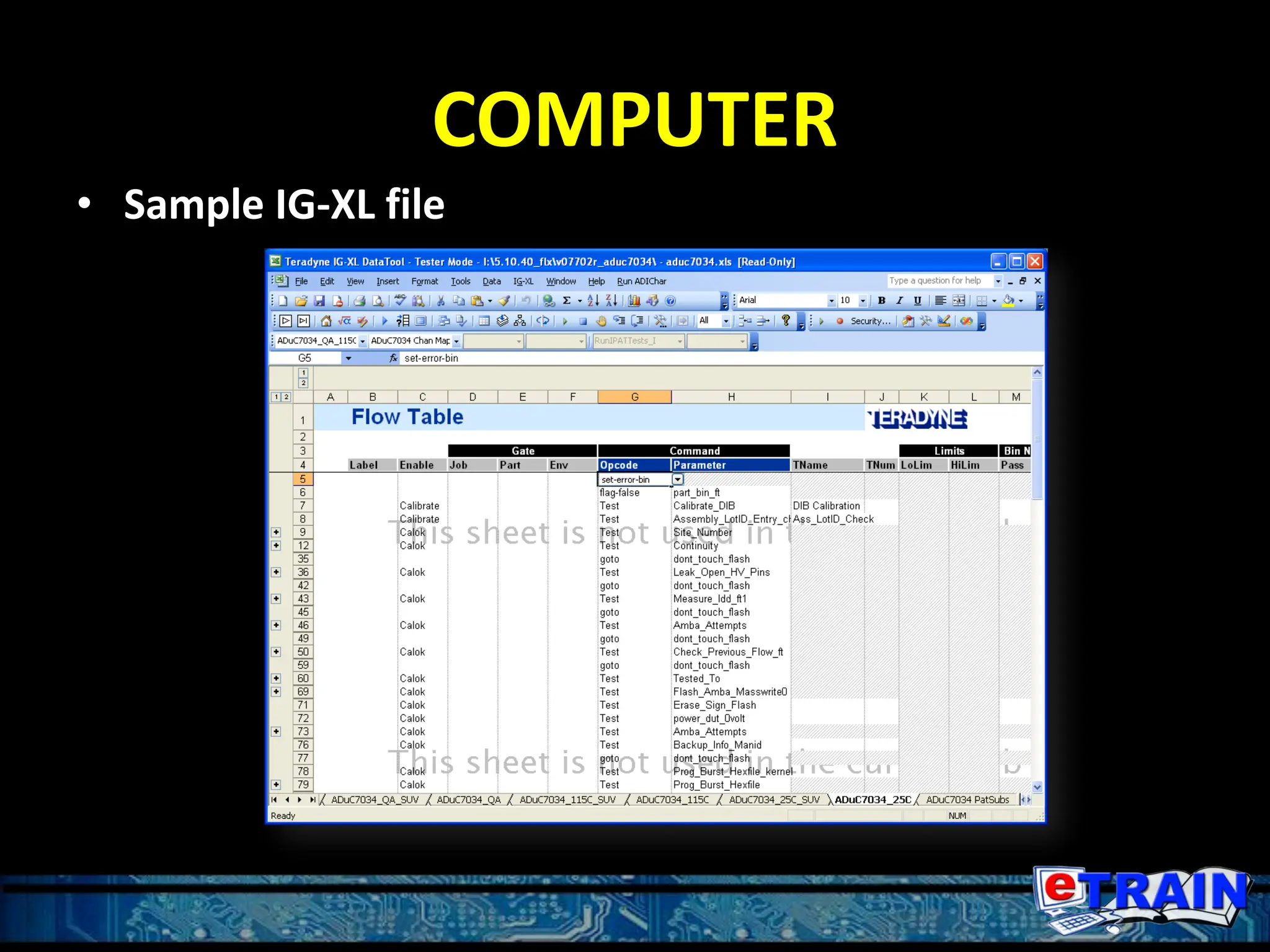COMPUTER
• Sample IG-XL file
 