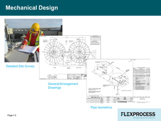 Mechanical Design
Page  5
Detailed Site Survey
General Arrangement
Drawings
Pipe Isometrics
 