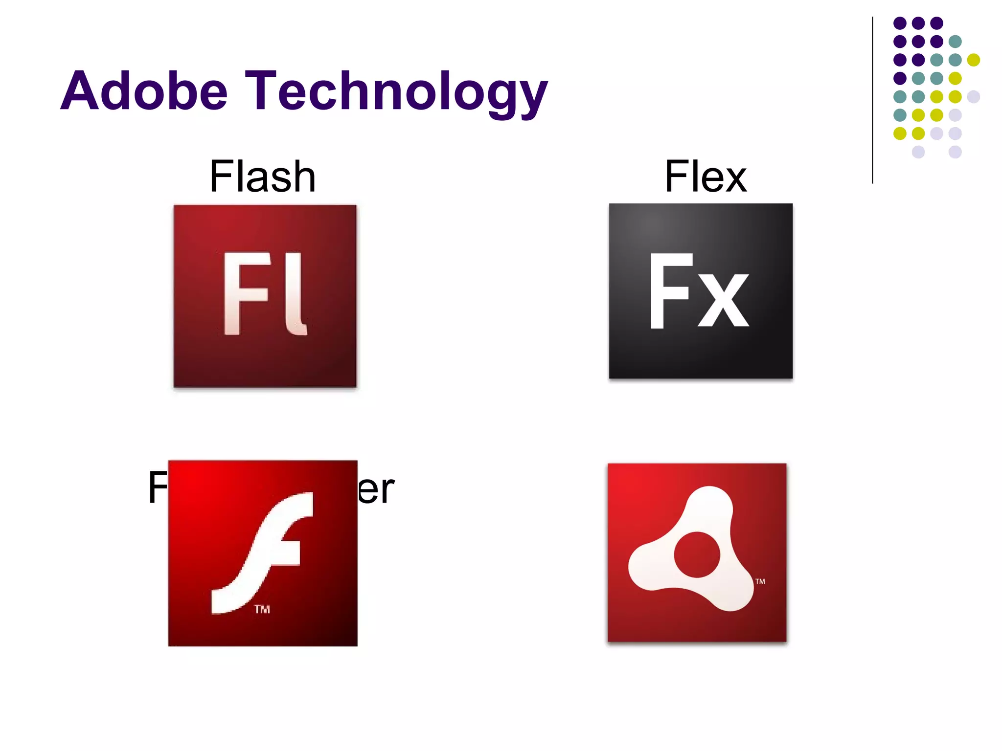 Adobe Technology Flash  Flex  Flash Player  AIR  
